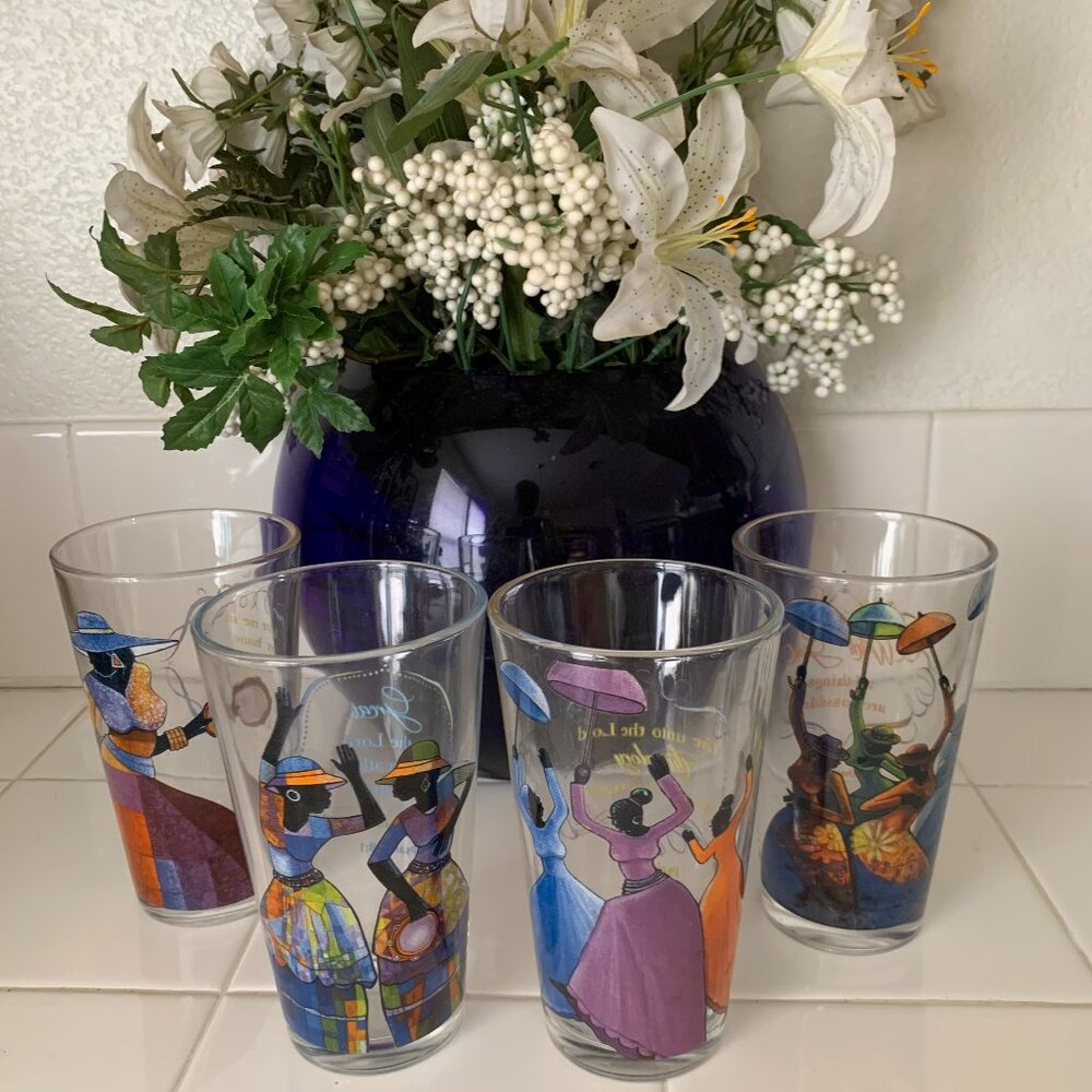 Drinkware Glasses Set by African American Expressions - NWOT